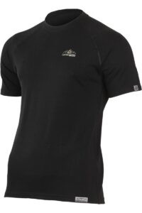 Lasting KAREL 9090 čierne pánske vlnené merino tričko s tlačou Veľkosť: M