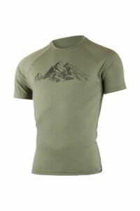 Lasting pánske merino tričko s tlačou HILL zelené Veľkosť: XXL