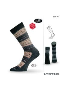 Lasting TWP 807 béžová zimná ponožka Veľkosť: (46-49) XL