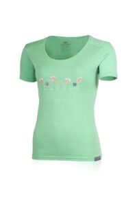 Lasting dámske merino tričko s tlačou POPPY zelené Veľkosť: L
