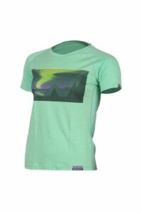 Lasting dámske merino tričko s tlačou NIGHT zelené Veľkosť: S