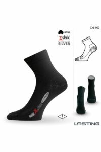 Lasting CXS 900 čierne ponožky so striebrom Veľkosť: (42-45) L