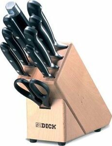 F. Dick Drevený stojan s nožmi a kovaným